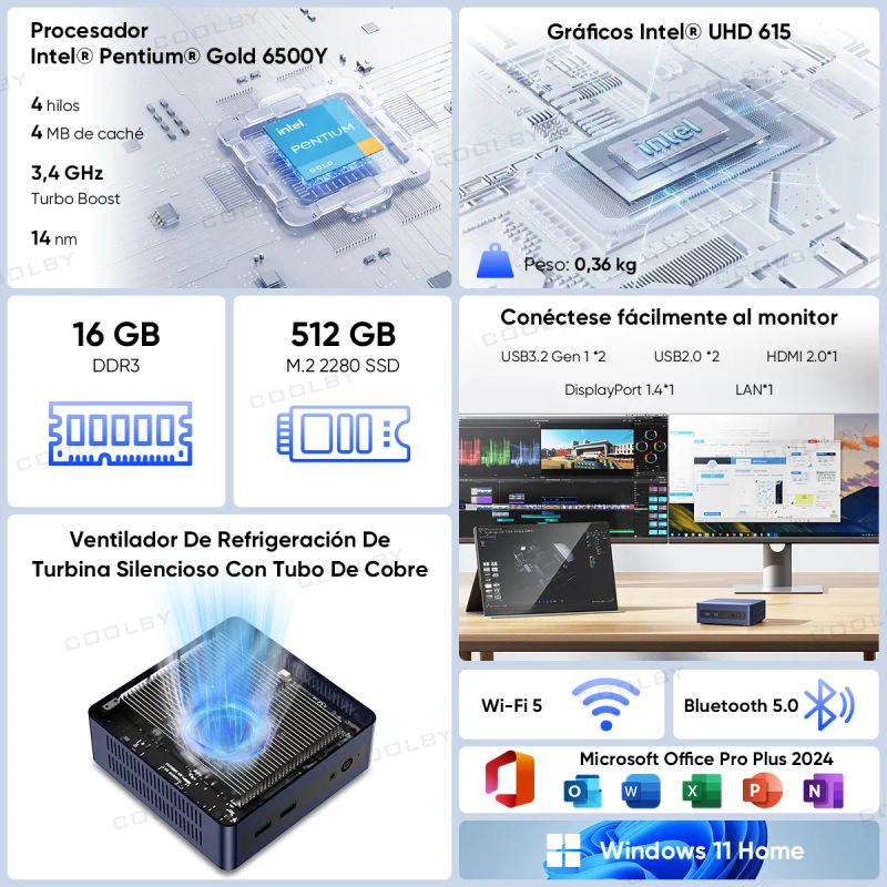Mini Pc Pentium Gold 16gb 512gb Ssd