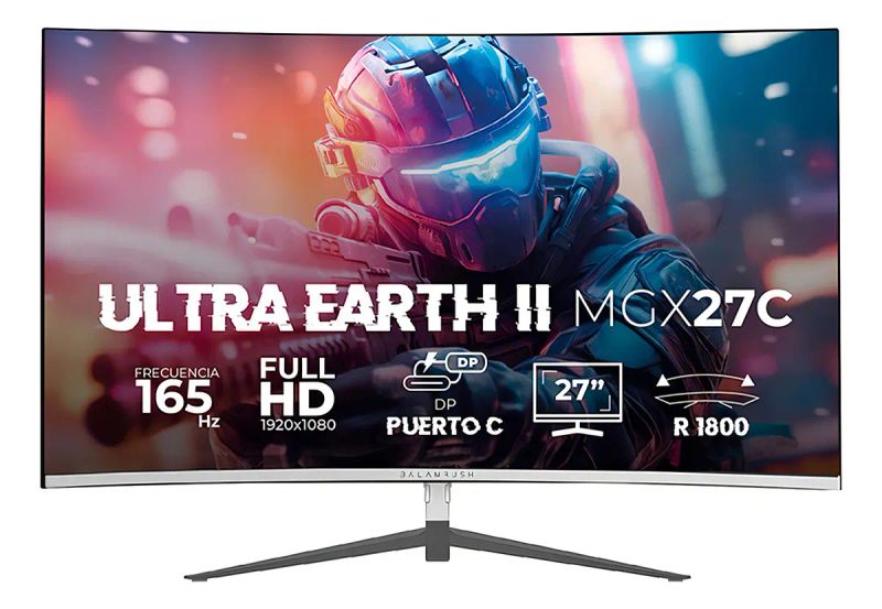 Monitor Gamer Curvo Balam Rush ULTRA EARTH II de 27" con Panel VA Full HD 165Hz y 1ms en Blanco